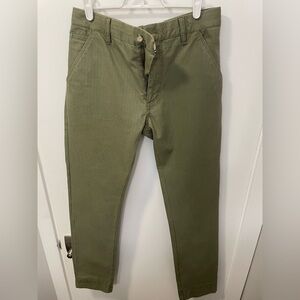 J.Lindeberg Men's Green Khaki Chinos